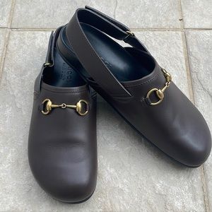 EUC - GUCCI Calfskin Mens Horsebit River Slingback Slippers 9 in GUCCI